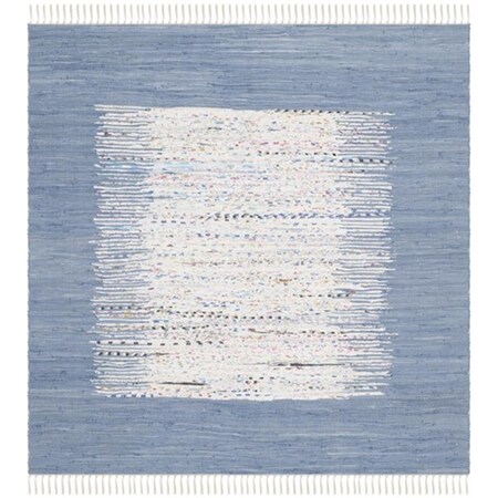 Safavieh Montauk Hand Woven Square Rug- Ivory - Dark Blue- 6 x 6 ft. MTK711E-6SQ